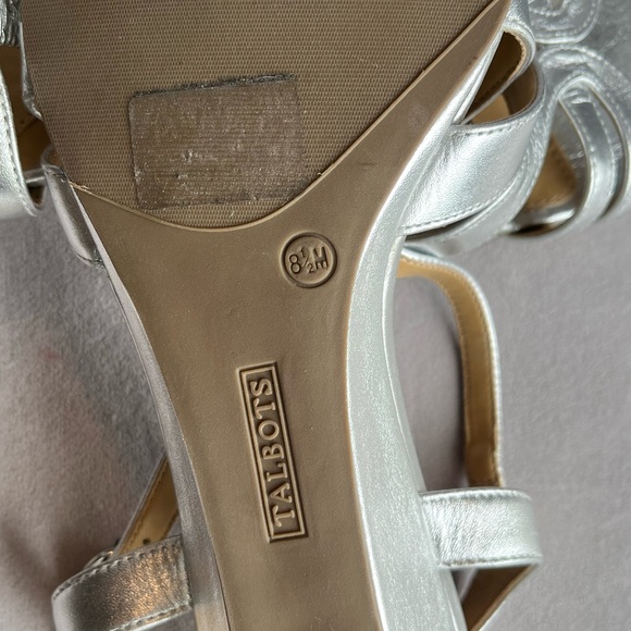 TALBOTS SANDALS SIZE 8.5 M Capri Metallic, micro wedge‎ - Picture 5 of 6